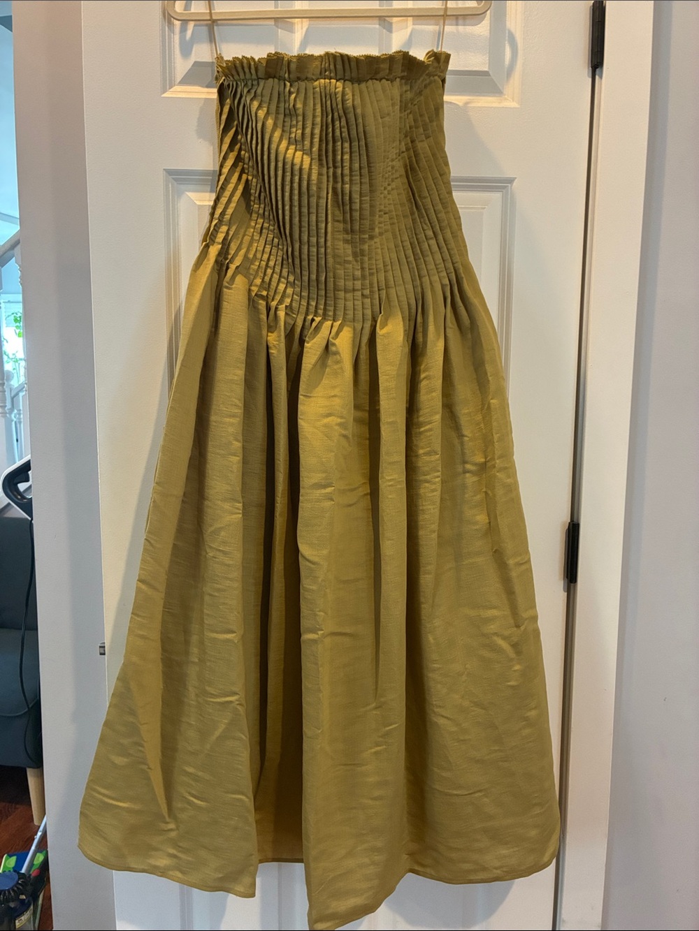 NWT Smocked Waist Olive Green Midi dress